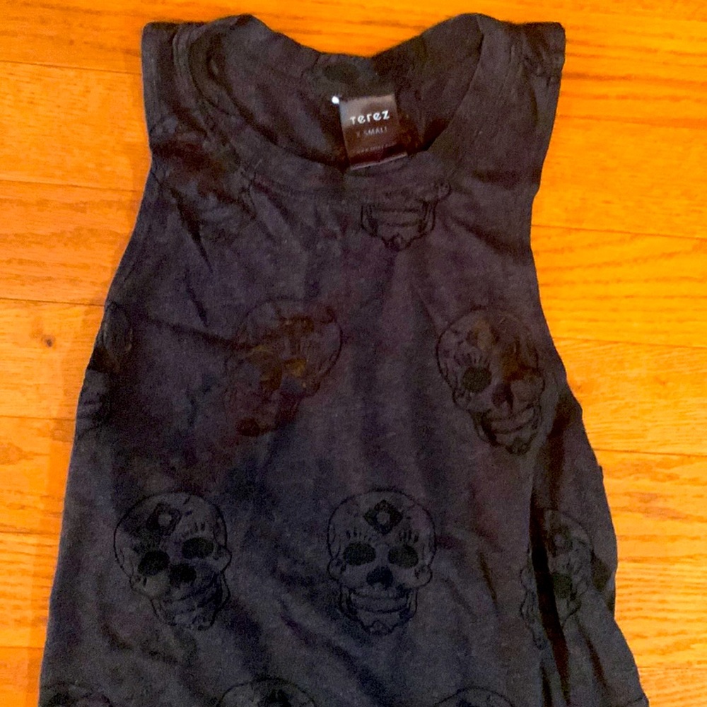 Terez Black Skeleton Burn Out Tank